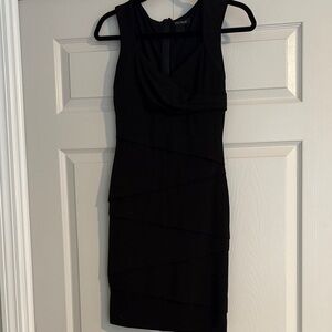 White House Black Market Black Layered Mini Dress